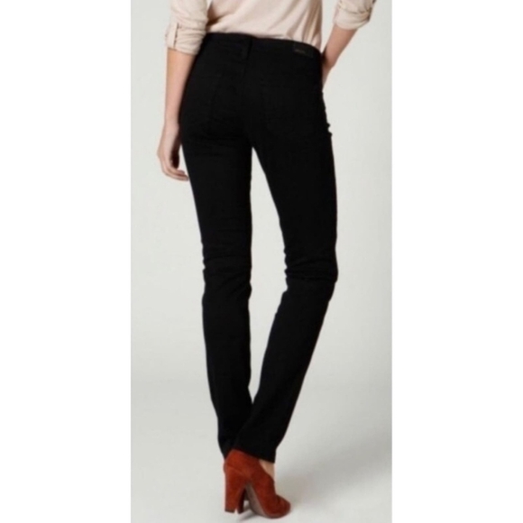AG Adriano Goldschmied Mid Rise Stevie Slim Straight Black Jeans, Size 28 - Picture 7 of 14